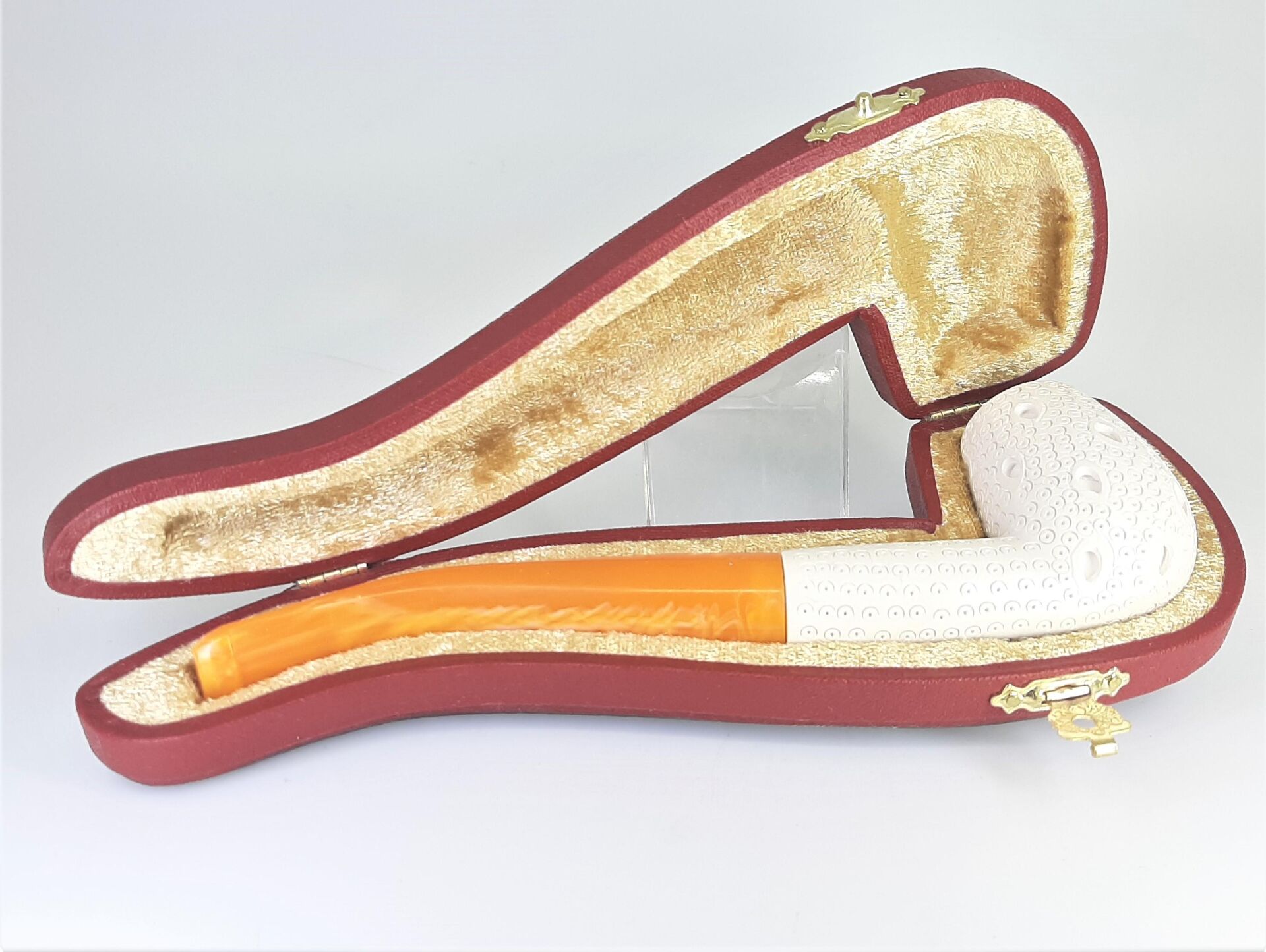 LULEPIPOMRT5 Lületaşı Pipo / Doğal Lületaşı El Yapımı Özel Kutulu