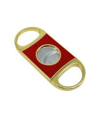 Firebird Altın Sarısı Kırmızı Karbon Fiber Desenli Giyotin Puro Kesici - Çift Bıçaklı Paslanmaz Çelik