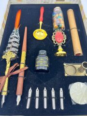 Tüylü Divit Kalem ve Mühür Seti