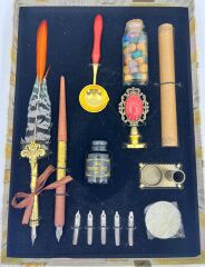 Tüylü Divit Kalem ve Mühür Seti