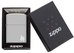 Zippo Flame Dizayn Satin Chrome Çakmak