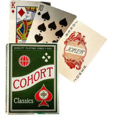 Green Cohorts Vintage Casino Tarzı Oyun İskambil Kartı