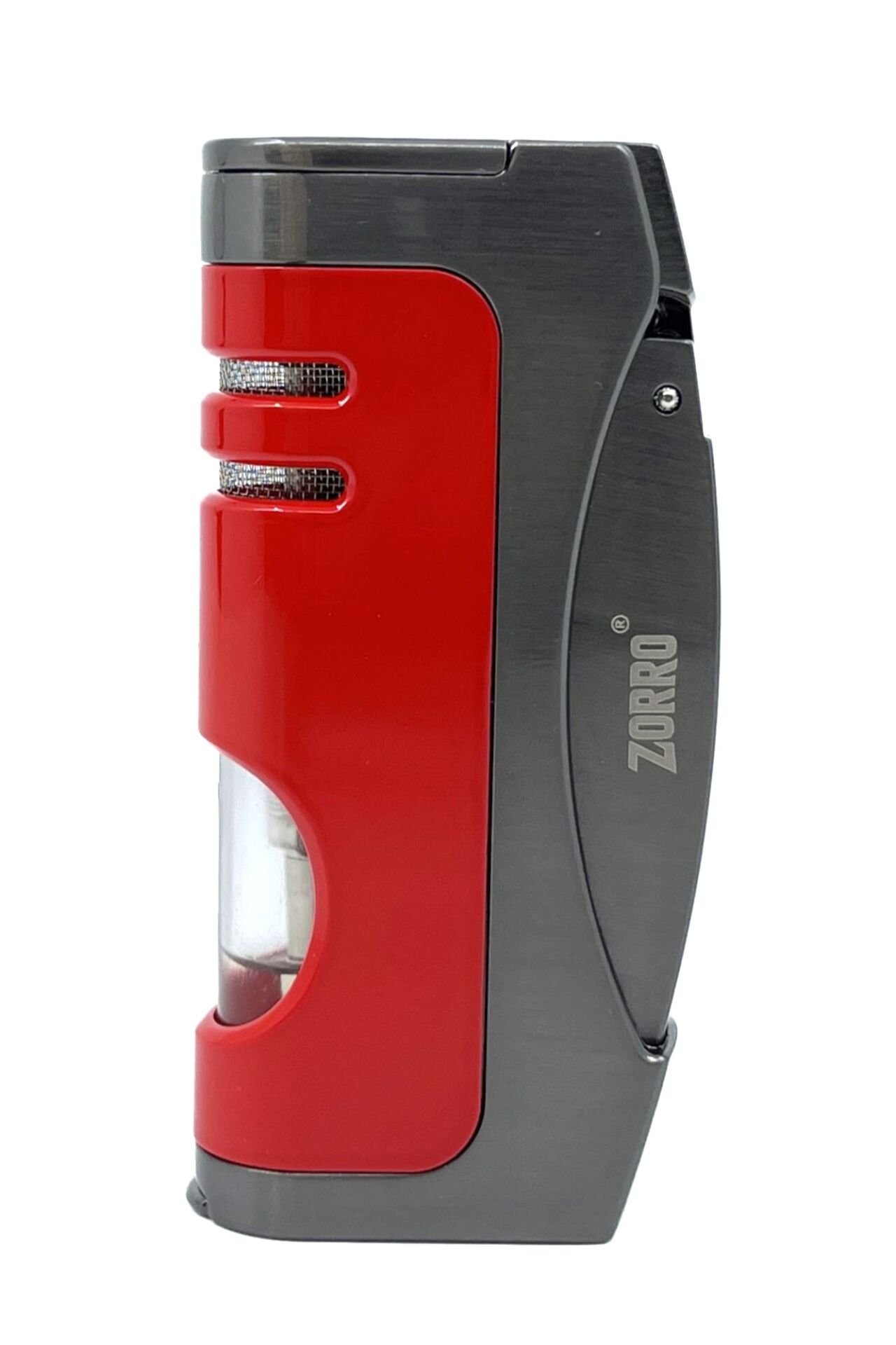 Zorro Metal Pürmüz Alevli Puro Çakmağı – Kırmızı/Füme