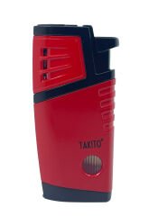 Takito Çift Torch Pürmüz Puro Çakmağı - Siyah/Kırmızı