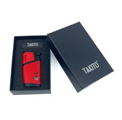Takito Çift Torch Pürmüz Puro Çakmağı - Siyah/Kırmızı