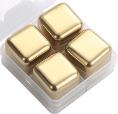 Paslanmaz Çelik Buz Taşı - Soğutma Küpü 4'lü