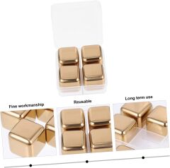 Paslanmaz Çelik Buz Taşı - Soğutma Küpü 4'lü