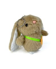 Sevimli Kahverengi Tavşan Büyük Kulak Peluş Anahtarlık