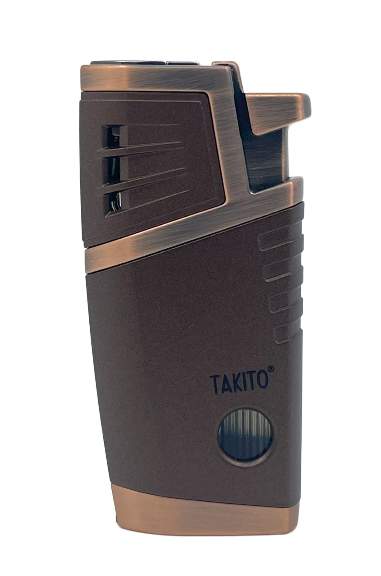 Takito Çift Torch Pürmüz Puro Çakmağı - Kahverengi