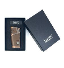 Takito Çift Torch Pürmüz Puro Çakmağı - Kahverengi