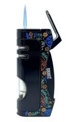 Zorro Metal Pürmüz Alevli Puro Çakmağı – Ethnic Art (Siyah)