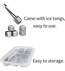 Paslanmaz Çelik Buz Taşı - Soğutma Küpü 6'lı Set