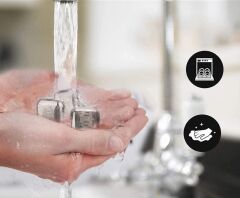 Paslanmaz Çelik Buz Taşı - Soğutma Küpü 6'lı Set