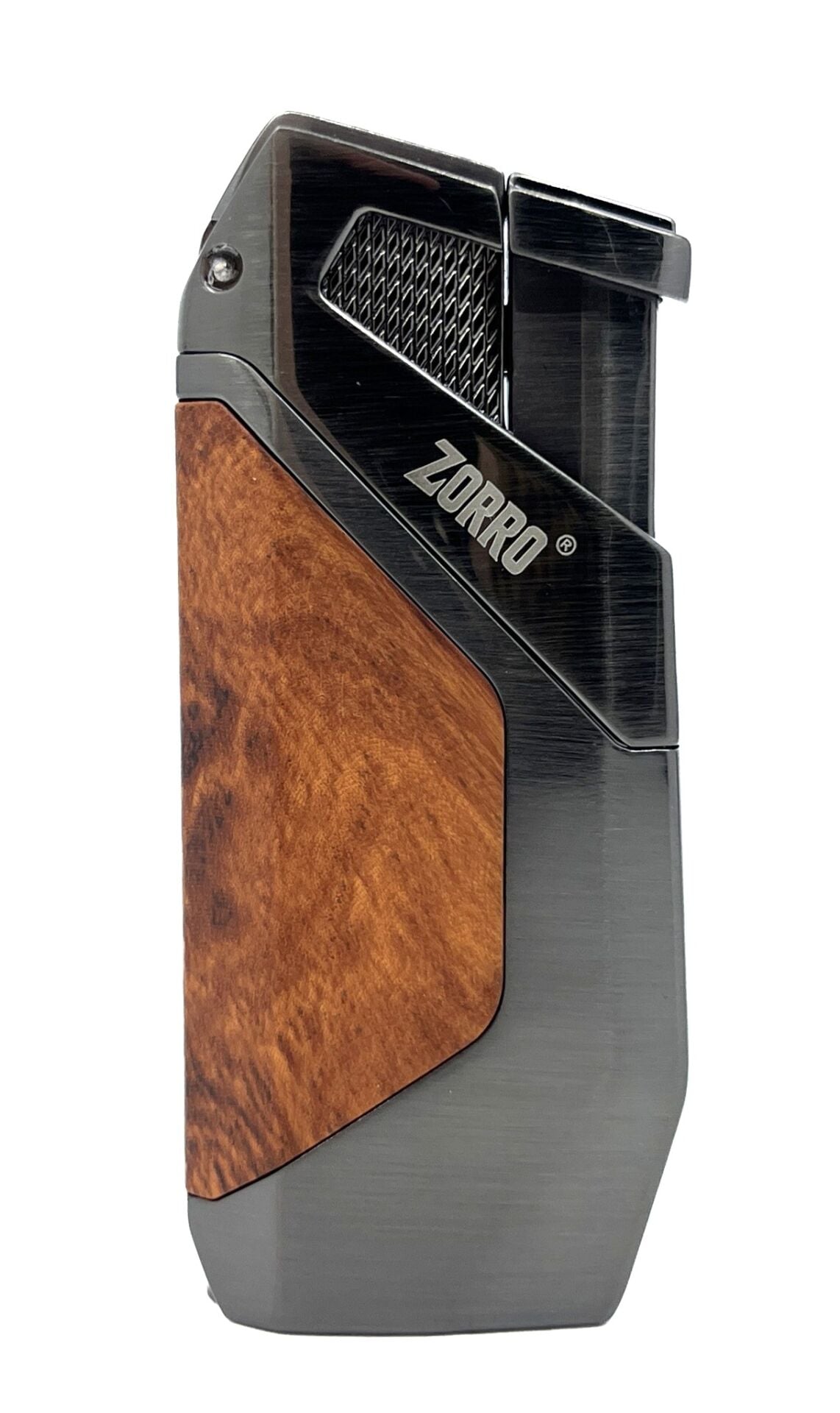 Zorro Premium Çift Pürmüz Alevli Ahşap Detaylı Puro Çakmağı
