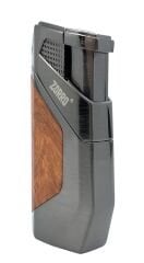 Zorro Premium Çift Pürmüz Alevli Ahşap Detaylı Puro Çakmağı