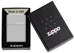 Zippo Logo Dizayn Satin Chrome Çakmak