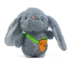 Sevimli Gri Tavşan Büyük Kulak Peluş Anahtarlık