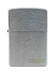 Zippo Logo Dizayn Brushed Chrome Çakmak