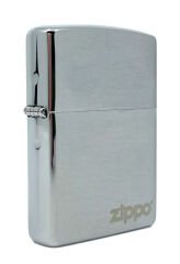 Zippo Logo Dizayn Brushed Chrome Çakmak