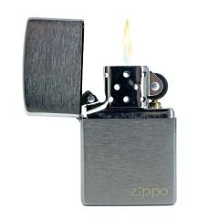 Zippo Logo Dizayn Brushed Chrome Çakmak