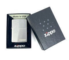 Zippo Logo Dizayn Brushed Chrome Çakmak