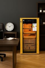 Boveda H-70S Elektrikli Humidor / Puro Saklama Dolabı - Gold Maun