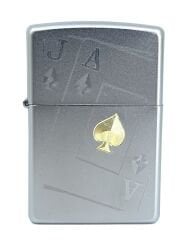 Zippo Spades Black Jack Dizayn Satin Chrome Çakmak