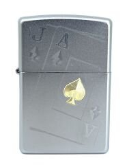 Zippo Spades Black Jack Dizayn Satin Chrome Çakmak