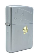 Zippo Spades Black Jack Dizayn Satin Chrome Çakmak