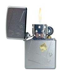 Zippo Spades Black Jack Dizayn Satin Chrome Çakmak