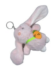 Sevimli Pembe Tavşan Büyük Kulak Peluş Anahtarlık
