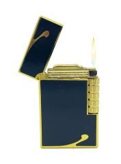 Dupont Tarzı Metal Çakmak Soft Flame Mum Alev - Black Gold