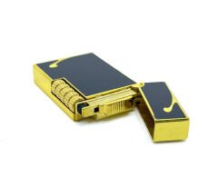 Dupont Tarzı Metal Çakmak Soft Flame Mum Alev - Black Gold