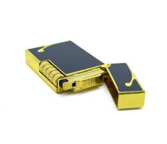 Dupont Tarzı Metal Çakmak Soft Flame Mum Alev - Black Gold