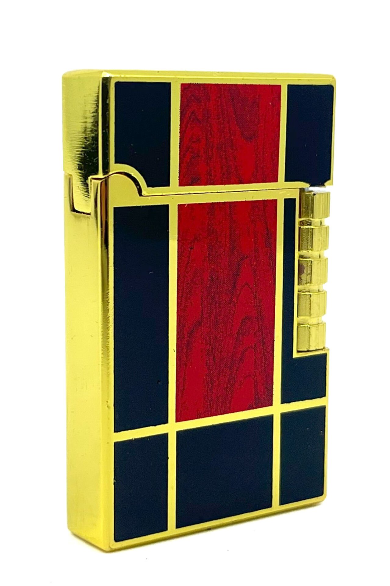 Dupont Tarzı Metal Çakmak Soft Flame Mum Alev - Kare Desen