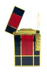 Dupont Tarzı Metal Çakmak Soft Flame Mum Alev - Kare Desen