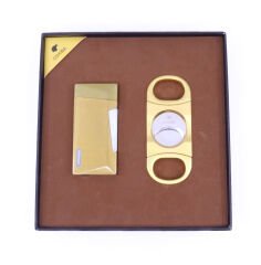 Cohiba Çakmak Kesici İkili Puro Seti - Gold