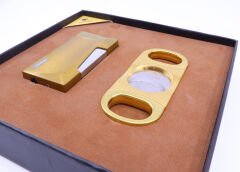 Cohiba Çakmak Kesici İkili Puro Seti - Gold