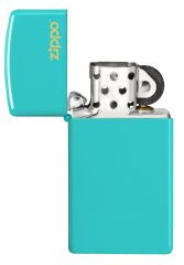 Zippo Slim Flat Turquoise Logo Çakmak