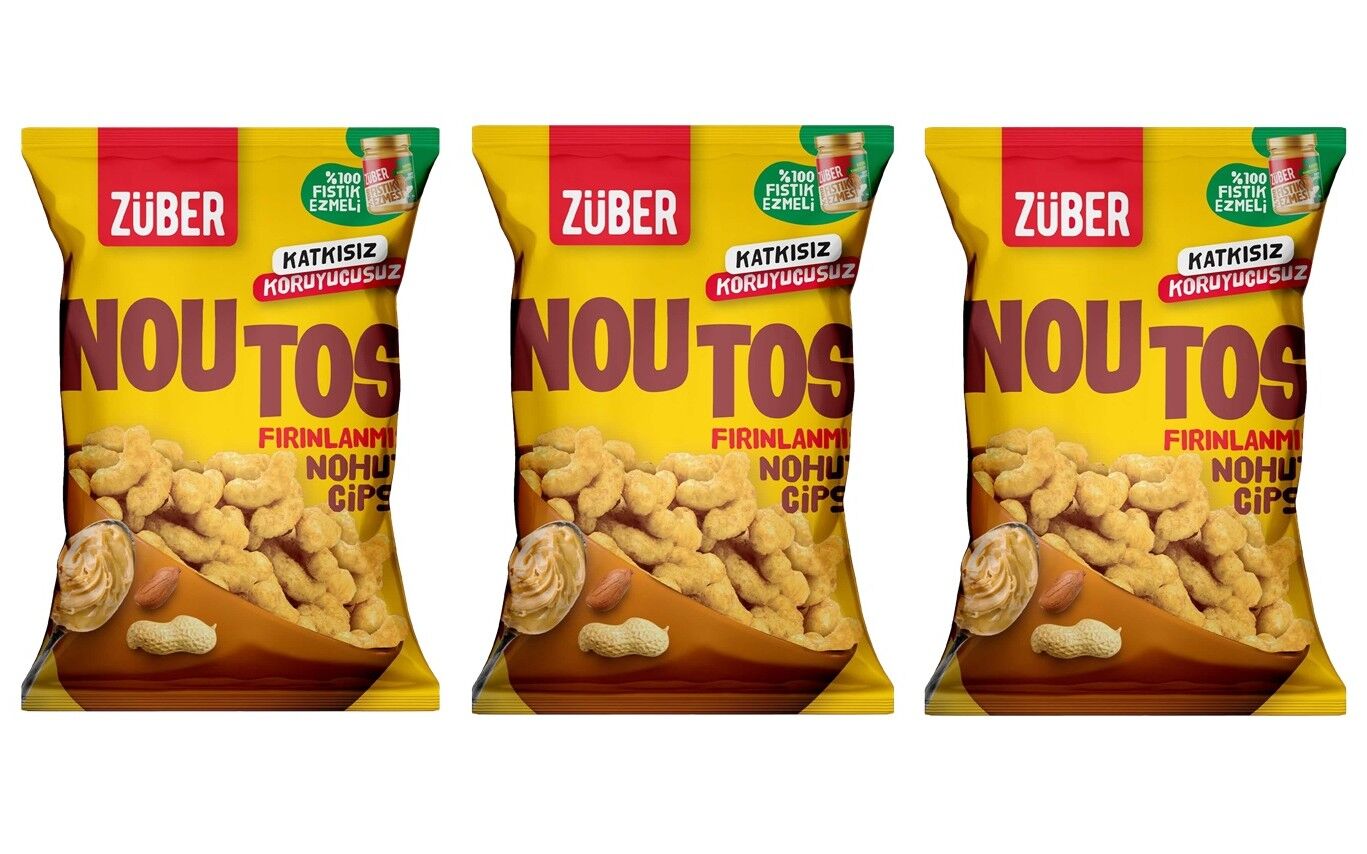 Züber Noutos Nohut Cipsi %100 Fıstık Ezmeli 55gr (3 ADET)