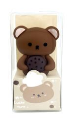 Lucky Turn  3d Silikon Renkli Kalemtıraş Ayıcık ve Pasta