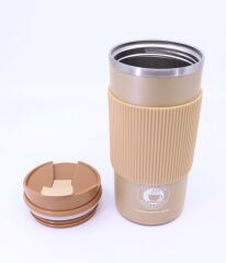 Çift Katmanlı Paslanmaz Çelik Sızdırmaz Termos Bardak 500 Ml Kupa - Sarı