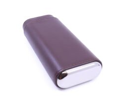 Parmida  Deri Puro Kılıfı 3'lü - Seyahat Humidoru Kahverengi 014