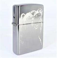 Zippo Crome Bear Lazer / Parlak Krom Ayı Çakmak