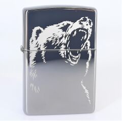 Zippo Crome Bear Lazer / Parlak Krom Ayı Çakmak