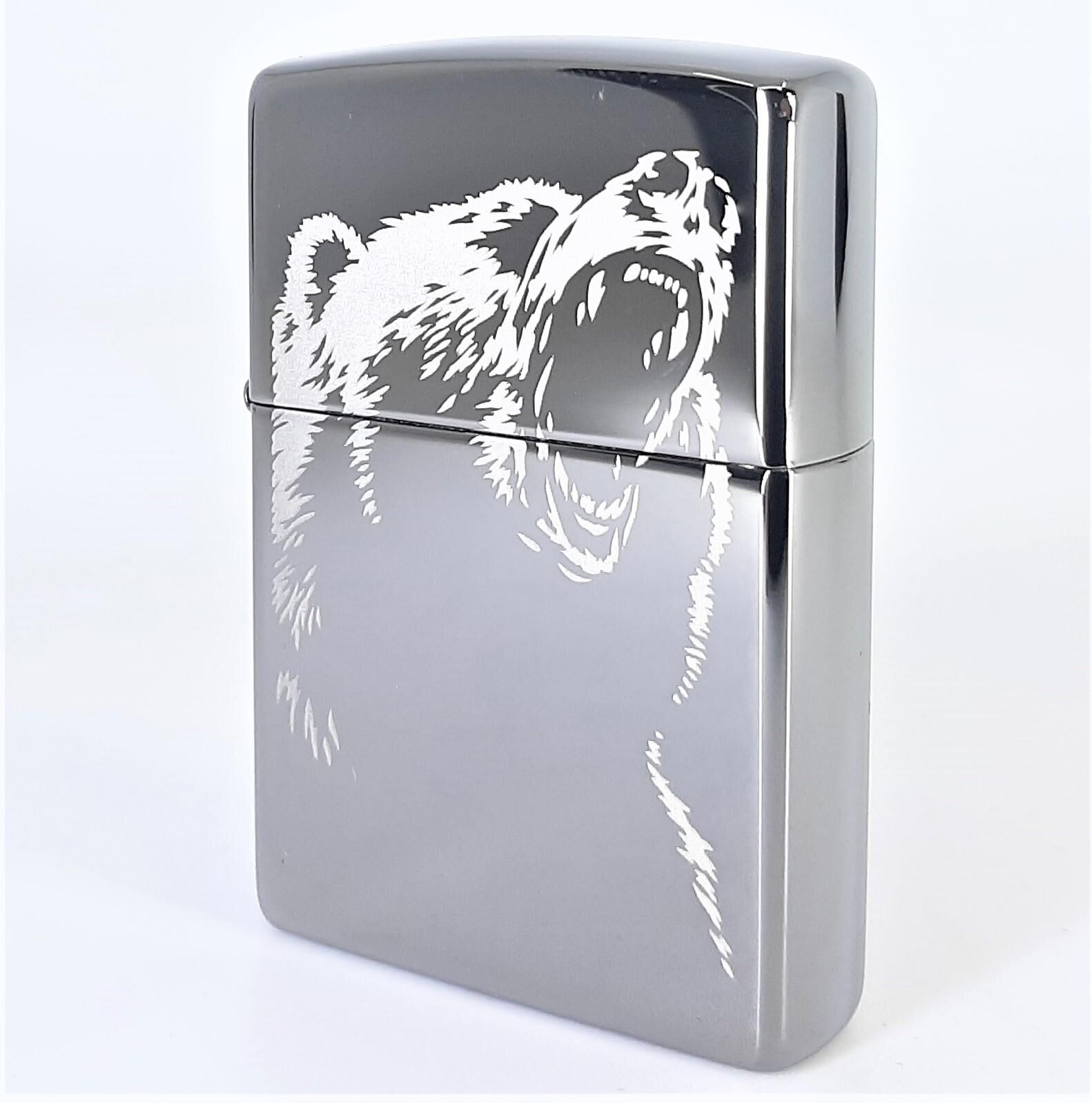 Zippo Crome Bear Lazer / Parlak Krom Ayı Çakmak