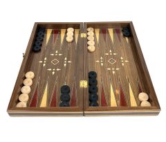 El İşçiliği Sedef & Mozaik İşlemeli Ahşap Tavla