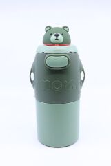 Ayıcıklı Termos Suluk Matara 620 ml - Yeşil