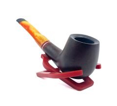 Dapper Half Bent Apple Briar (Gül Kökü) 9 mm Filtreli El Yapımı Pipo - 2635