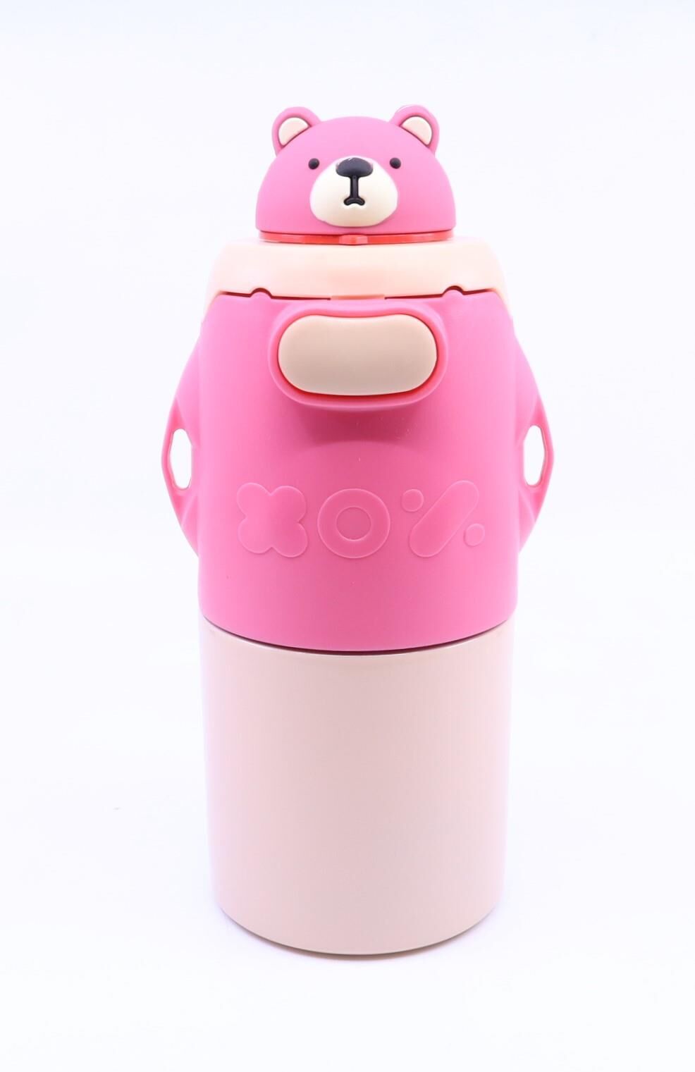 Ayıcıklı Termos Suluk Matara 620 ml - Pembe